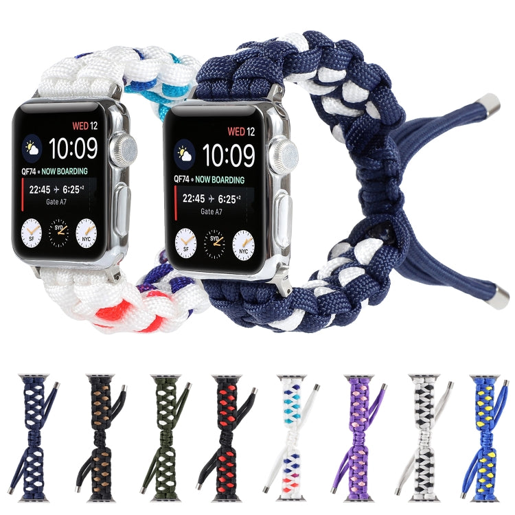 Bracelet de montre en cordon parapluie tressé, For Apple Watch Ultra 49mm / Series 8&7 45mm / SE 2&6&SE&5&4 44mm / 3&2&1 42mm, For Apple Watch Series 8&7 41mm / SE 2&6&SE&5&4 40mm / 3&2&1 38mm                                                            ...