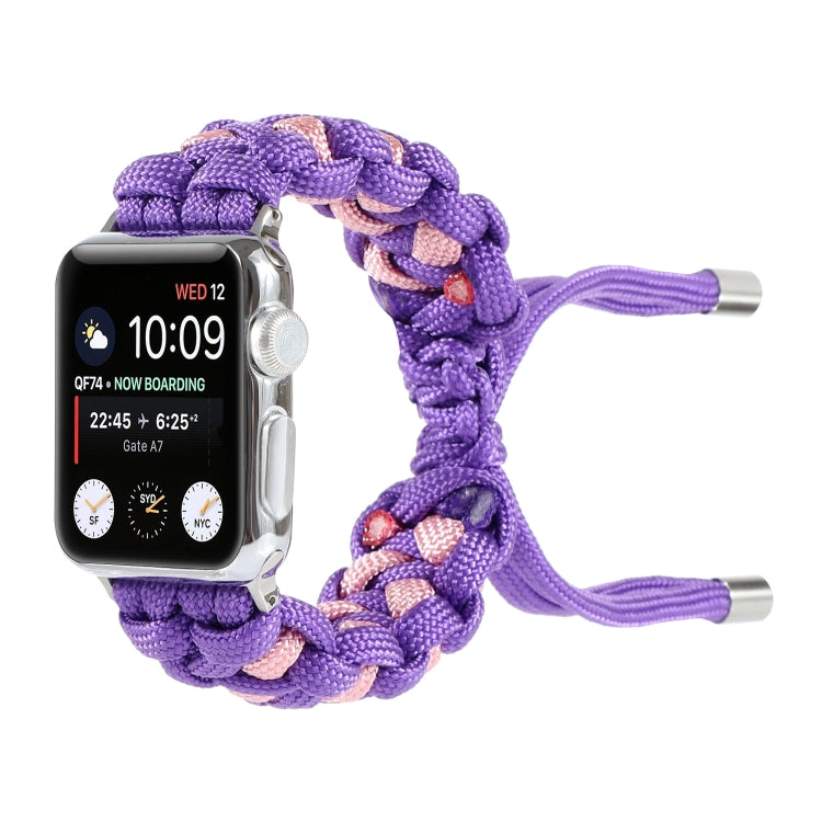 Bracelet de montre en cordon parapluie tressé, For Apple Watch Ultra 49mm / Series 8&7 45mm / SE 2&6&SE&5&4 44mm / 3&2&1 42mm, For Apple Watch Series 8&7 41mm / SE 2&6&SE&5&4 40mm / 3&2&1 38mm                                                            ...