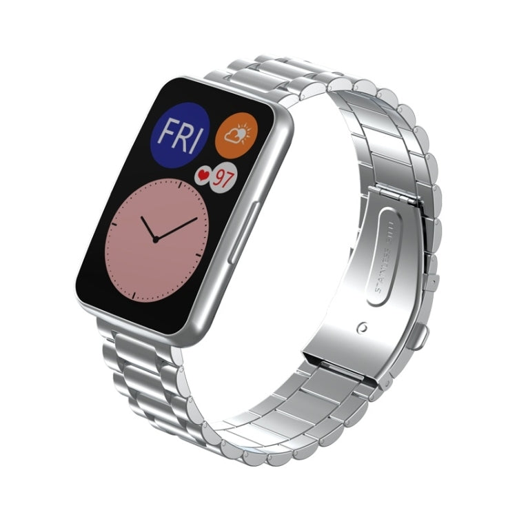 Pour Huawei Watch Fit Bracelet de remplacement en métal à trois perles