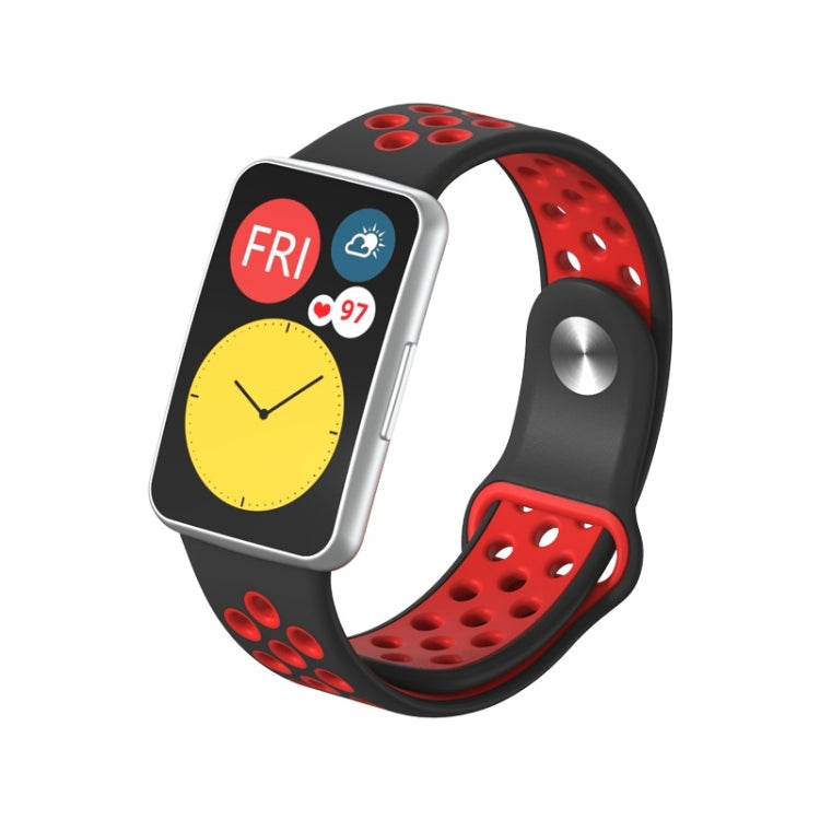 Pour Huawei Watch Fit Bracelet de remplacement en silicone bicolore à boucle inversée