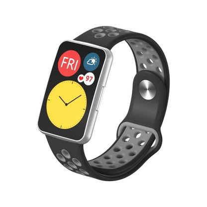 Pour Huawei Watch Fit Bracelet de remplacement en silicone bicolore à boucle inversée
