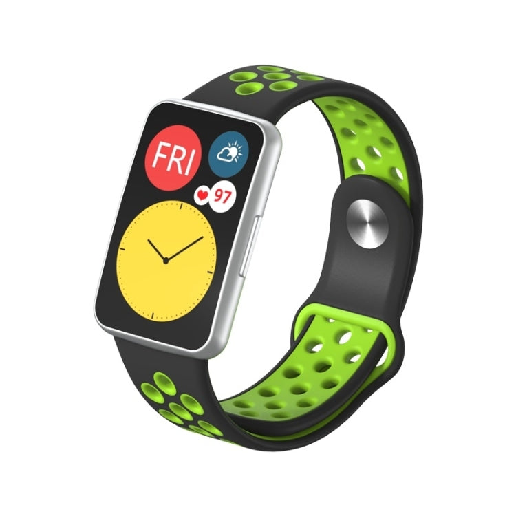 Pour Huawei Watch Fit Bracelet de remplacement en silicone bicolore à boucle inversée