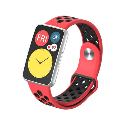 Pour Huawei Watch Fit Bracelet de remplacement en silicone bicolore à boucle inversée