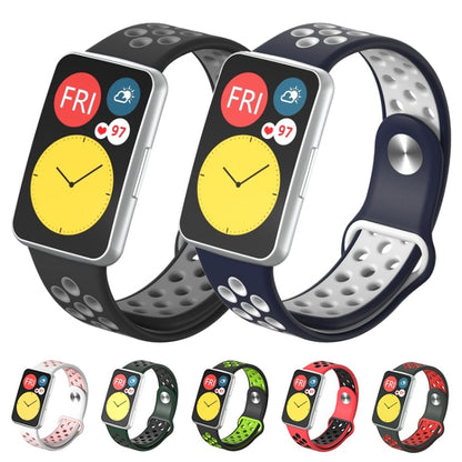Pour Huawei Watch Fit Bracelet de remplacement en silicone bicolore à boucle inversée