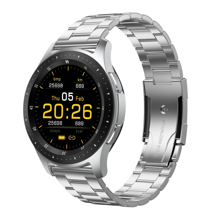 W68 Bracelet intelligent étanche IP67 à écran tactile de 1,54 pouces, prend en charge la surveillance de l'oxygène sanguin / appel Bluetooth / surveillance de la fréquence cardiaque, style: bracelet en acier
