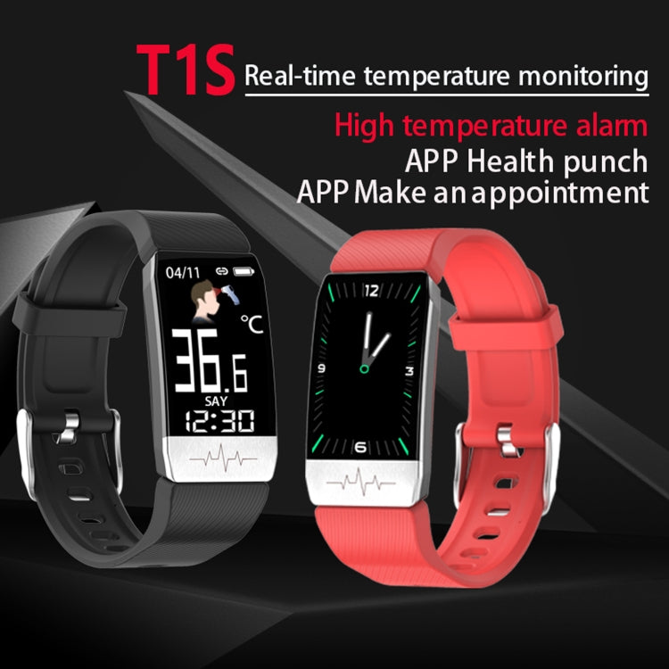 T1S 1,14 pouces Écran IP67 Bracelet Intelligent Étanche, Prise en Charge de la Surveillance de l'Oxygène Sanguin / Surveillance de la Température Corporelle / Surveillance de la Fréquence Cardiaque