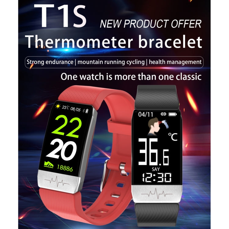 T1S 1,14 pouces Écran IP67 Bracelet Intelligent Étanche, Prise en Charge de la Surveillance de l'Oxygène Sanguin / Surveillance de la Température Corporelle / Surveillance de la Fréquence Cardiaque