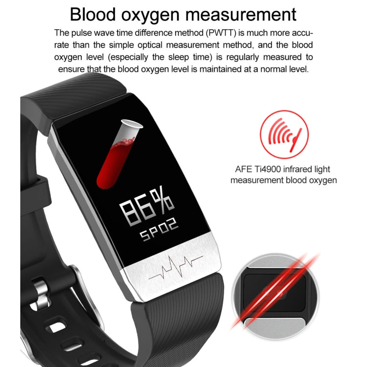 T1S 1,14 pouces Écran IP67 Bracelet Intelligent Étanche, Prise en Charge de la Surveillance de l'Oxygène Sanguin / Surveillance de la Température Corporelle / Surveillance de la Fréquence Cardiaque