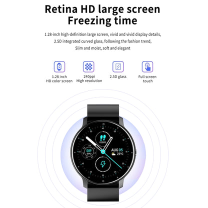 ZL02 Montre intelligente étanche IP67 à écran tactile de 1,28 pouces, prend en charge la surveillance de la pression artérielle / la surveillance du sommeil / la surveillance de la fréquence cardiaque