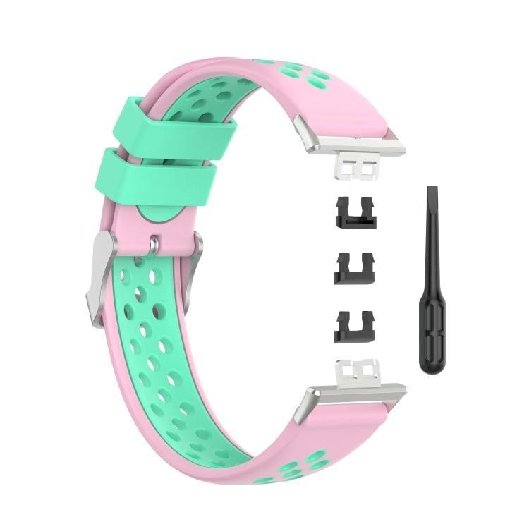 Pour Huawei Watch Fit 18mm fermoir Style Silicone bicolore remplacement bracelet de montre
