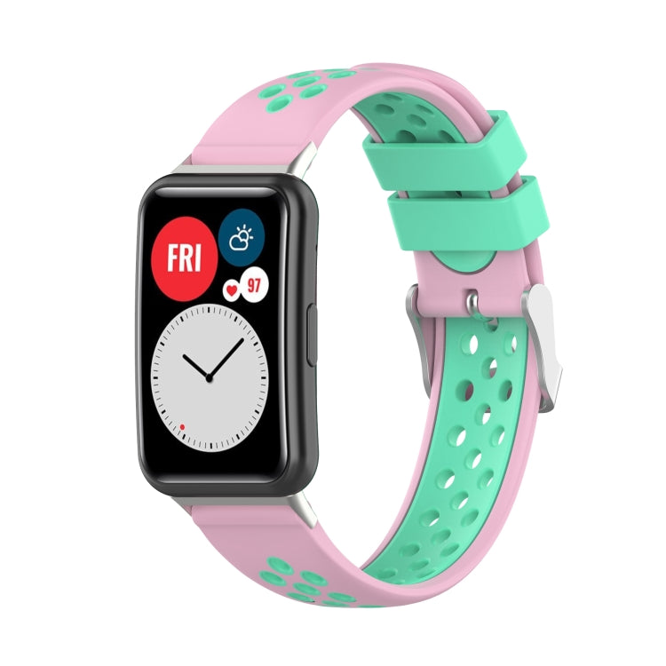 Pour Huawei Watch Fit 18mm fermoir Style Silicone bicolore remplacement bracelet de montre