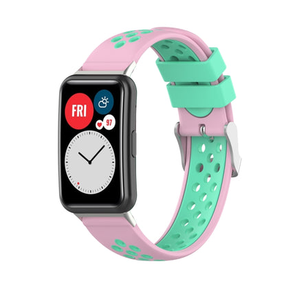 Pour Huawei Watch Fit 18mm fermoir Style Silicone bicolore remplacement bracelet de montre