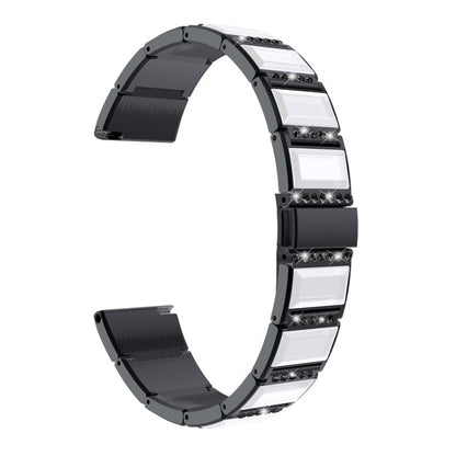 Bracelets de rechange incrustés de diamants en acier inoxydable, For Samsung Galaxy Watch 42mm, For Samsung Galaxy Watch 46mm, For Samsung Galaxy Watch 3 45mm, For Samsung Galaxy Watch Active2 44mm / Watch Active2 40mm / Watch Active                   ...