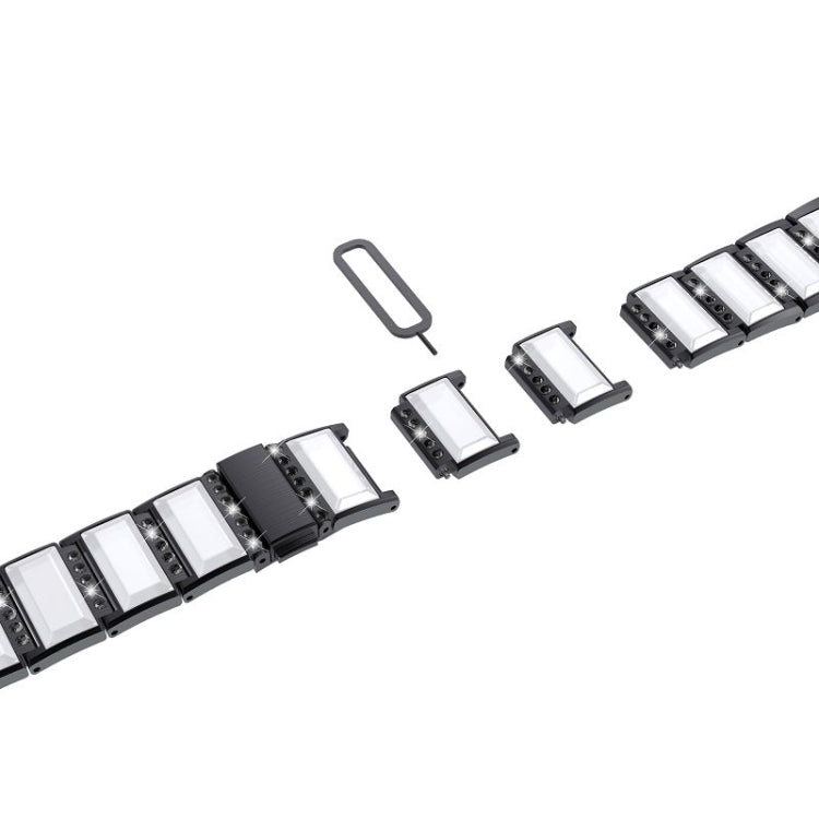 Bracelets de rechange incrustés de diamants en acier inoxydable, For Samsung Galaxy Watch 42mm, For Samsung Galaxy Watch 46mm, For Samsung Galaxy Watch 3 45mm, For Samsung Galaxy Watch Active2 44mm / Watch Active2 40mm / Watch Active                   ...