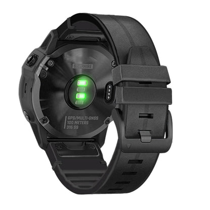 Bracelet de rechange en silicone + cuir à dégagement rapide, For Garmin Fenix 6, For Garmin Fenix 6X