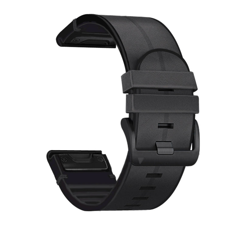 Bracelet de rechange en silicone + cuir à dégagement rapide, For Garmin Fenix 6, For Garmin Fenix 6X