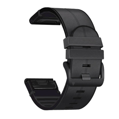Bracelet de rechange en silicone + cuir à dégagement rapide, For Garmin Fenix 6, For Garmin Fenix 6X