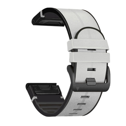 Bracelet de rechange en silicone + cuir à dégagement rapide, For Garmin Fenix 6, For Garmin Fenix 6X
