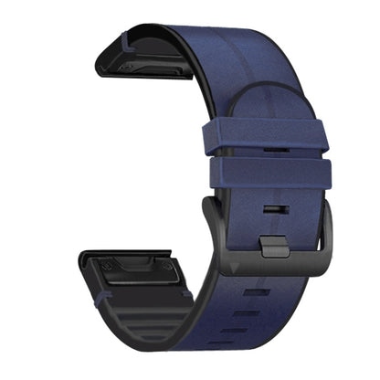 Bracelet de rechange en silicone + cuir à dégagement rapide, For Garmin Fenix 6, For Garmin Fenix 6X