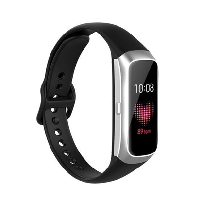 Pour Samsung Galaxy Fit SM-R370 Silicone Acier Shrapnel Boucle Noire Bracelet De Remplacement Bracelet De Montre