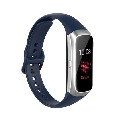 Pour Samsung Galaxy Fit SM-R370 Silicone Acier Shrapnel Boucle Noire Bracelet De Remplacement Bracelet De Montre