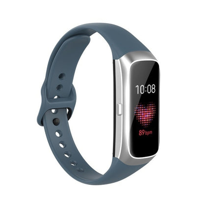 Pour Samsung Galaxy Fit SM-R370 Silicone Acier Shrapnel Boucle Noire Bracelet De Remplacement Bracelet De Montre