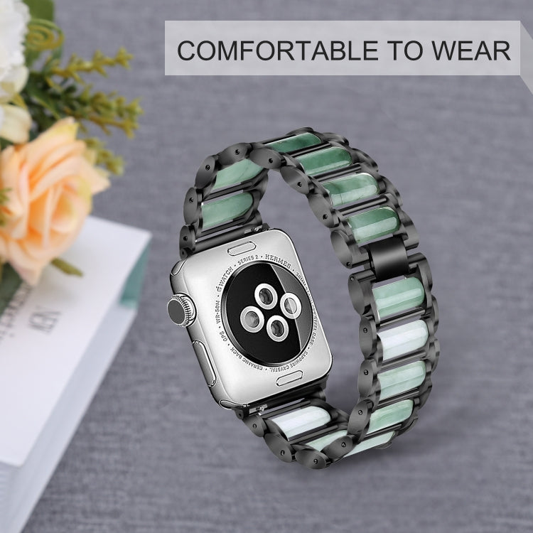 Bracelet de montre en acier inoxydable émeraude, For Apple Watch Ultra 49mm / Series 8&7 45mm / SE 2&6&SE&5&4 44mm / 3&2&1 42mm, For Apple Watch Series 8&7 41mm / SE 2&6&SE&5&4 40mm / 3&2&1 38mm                                                          ...