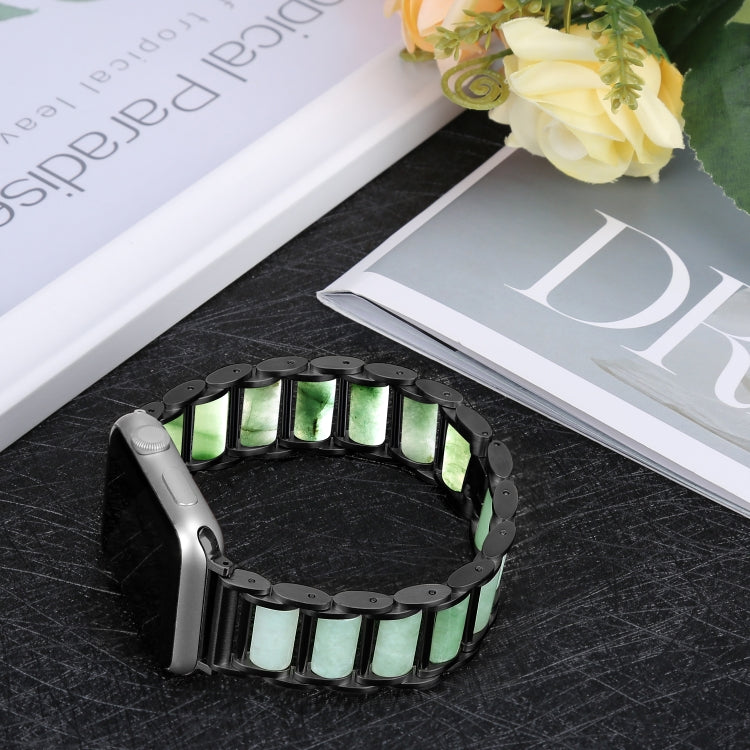 Bracelet de montre en acier inoxydable émeraude, For Apple Watch Ultra 49mm / Series 8&7 45mm / SE 2&6&SE&5&4 44mm / 3&2&1 42mm, For Apple Watch Series 8&7 41mm / SE 2&6&SE&5&4 40mm / 3&2&1 38mm                                                          ...