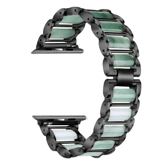 Bracelet de montre en acier inoxydable émeraude, For Apple Watch Ultra 49mm / Series 8&7 45mm / SE 2&6&SE&5&4 44mm / 3&2&1 42mm, For Apple Watch Series 8&7 41mm / SE 2&6&SE&5&4 40mm / 3&2&1 38mm                                                          ...