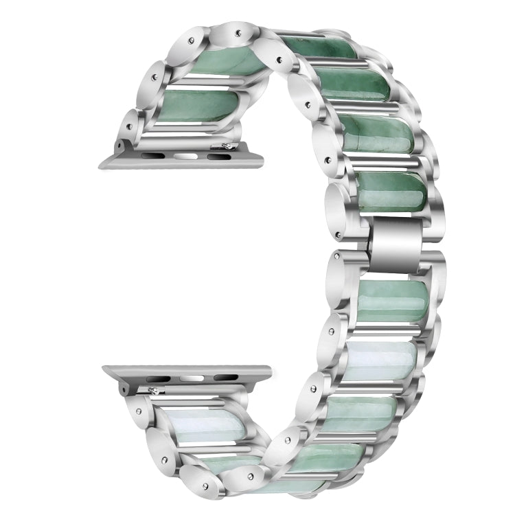 Bracelet de montre en acier inoxydable émeraude, For Apple Watch Ultra 49mm / Series 8&7 45mm / SE 2&6&SE&5&4 44mm / 3&2&1 42mm, For Apple Watch Series 8&7 41mm / SE 2&6&SE&5&4 40mm / 3&2&1 38mm                                                          ...