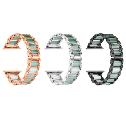 Bracelet de montre en acier inoxydable émeraude, For Apple Watch Ultra 49mm / Series 8&7 45mm / SE 2&6&SE&5&4 44mm / 3&2&1 42mm, For Apple Watch Series 8&7 41mm / SE 2&6&SE&5&4 40mm / 3&2&1 38mm                                                          ...