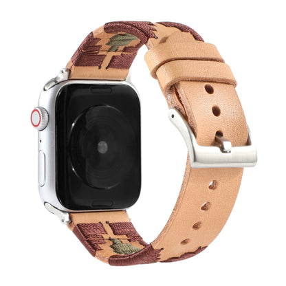 Bracelet en cuir contrasté tissé, For Apple Watch Ultra 49mm / Series 8&7 45mm / SE 2&6&SE&5&4 44mm / 3&2&1 42mm, For Apple Watch Series 8&7 41mm / SE 2&6&SE&5&4 40mm / 3&2&1 38mm