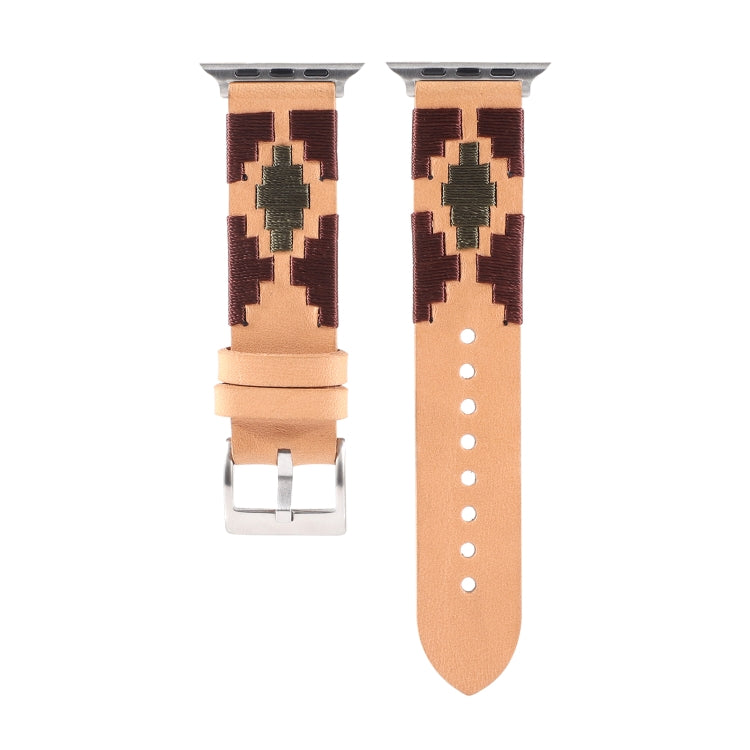Bracelet en cuir contrasté tissé, For Apple Watch Ultra 49mm / Series 8&7 45mm / SE 2&6&SE&5&4 44mm / 3&2&1 42mm, For Apple Watch Series 8&7 41mm / SE 2&6&SE&5&4 40mm / 3&2&1 38mm