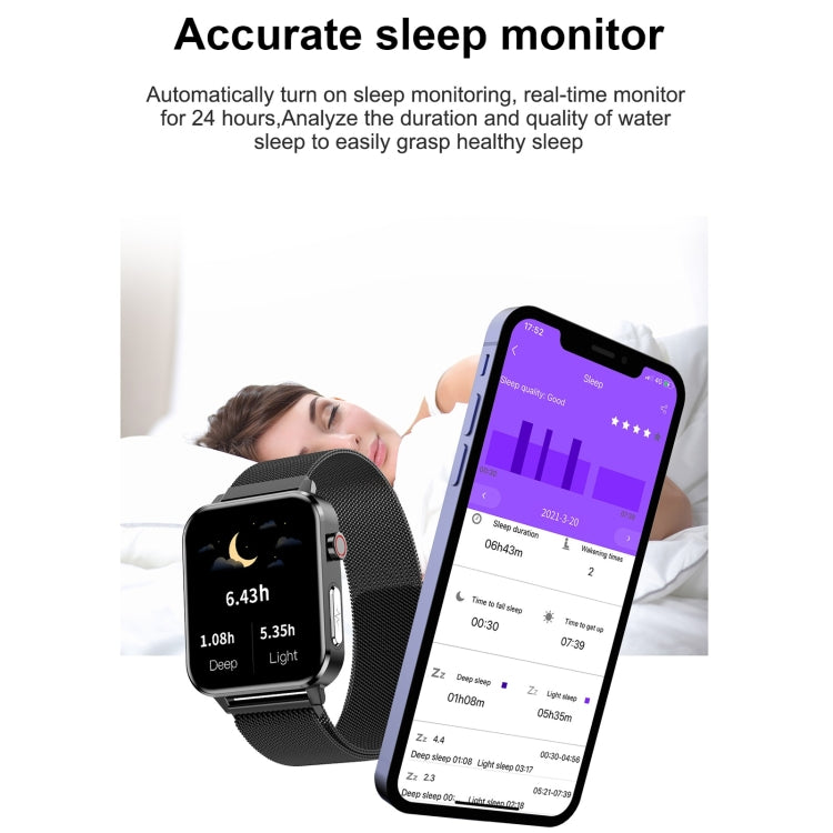 E86 1,7 pouces TFT écran couleur IP68 montre intelligente étanche, prise en charge de la surveillance de l'oxygène sanguin/surveillance de la température corporelle/diagnostic médical AI, style : bracelet en TPU, TPU Strap(Blue), TPU Strap(Black)      ...