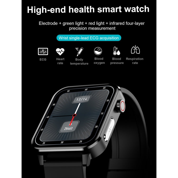 E86 1,7 pouces TFT écran couleur IP68 montre intelligente étanche, prise en charge de la surveillance de l'oxygène sanguin/surveillance de la température corporelle/diagnostic médical AI, style : bracelet en TPU, TPU Strap(Blue), TPU Strap(Black)      ...