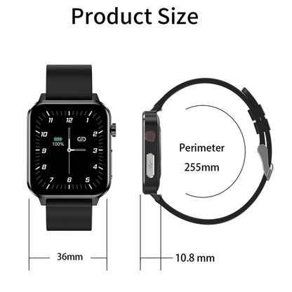 E86 1,7 pouces TFT écran couleur IP68 montre intelligente étanche, prise en charge de la surveillance de l'oxygène sanguin/surveillance de la température corporelle/diagnostic médical AI, style : bracelet en cuir, Leather Strap(Black)                  ...