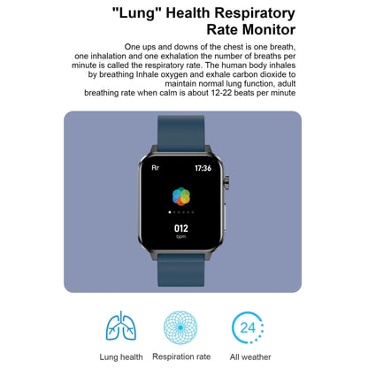 E86 1,7 pouces TFT écran couleur IP68 montre intelligente étanche, prise en charge de la surveillance de l'oxygène sanguin/surveillance de la température corporelle/diagnostic médical AI, style : bracelet en cuir, Leather Strap(Black)                  ...