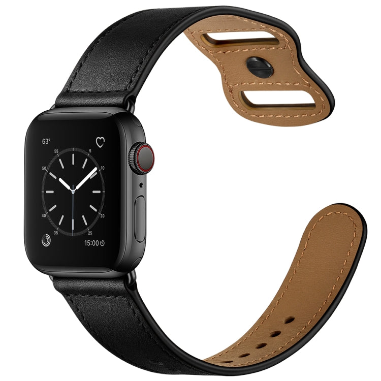 Bracelet de montre en cuir à double trou pour Apple Watch Series 6 & SE &, 5 & 4 44mm / 3 & 2 & 1 42mm, 5 & 4 40mm / 3 & 2 & 1 38mm