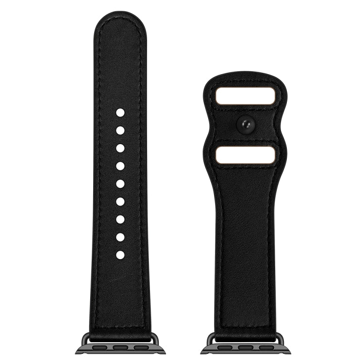 Bracelet de montre en cuir à double trou pour Apple Watch Series 6 & SE &, 5 & 4 44mm / 3 & 2 & 1 42mm, 5 & 4 40mm / 3 & 2 & 1 38mm