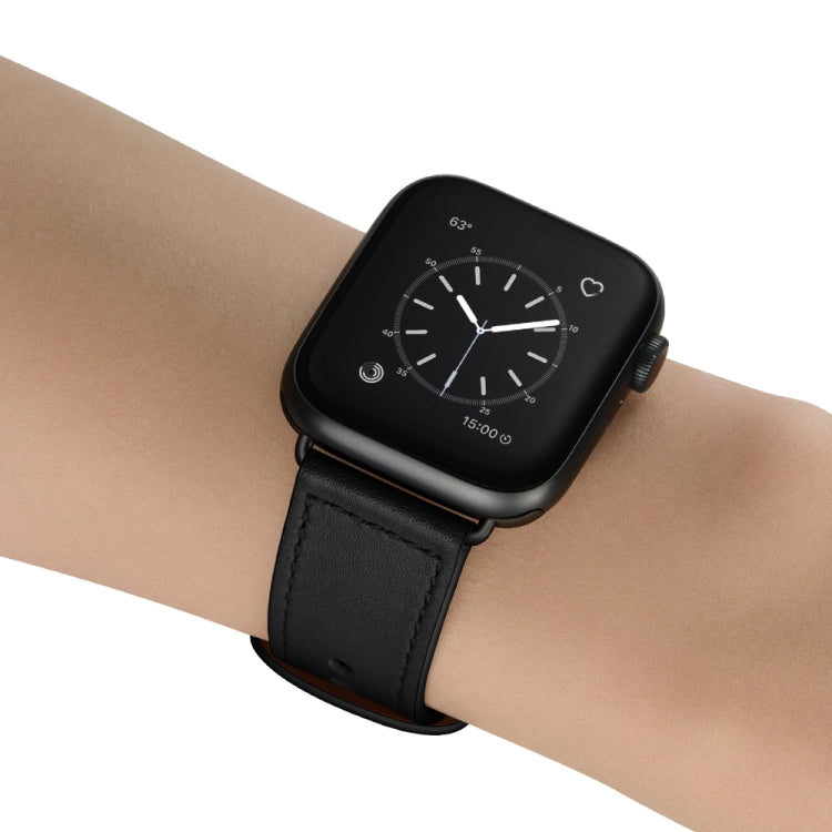 Bracelet de montre en cuir à double trou pour Apple Watch Series 6 & SE &, 5 & 4 44mm / 3 & 2 & 1 42mm, 5 & 4 40mm / 3 & 2 & 1 38mm