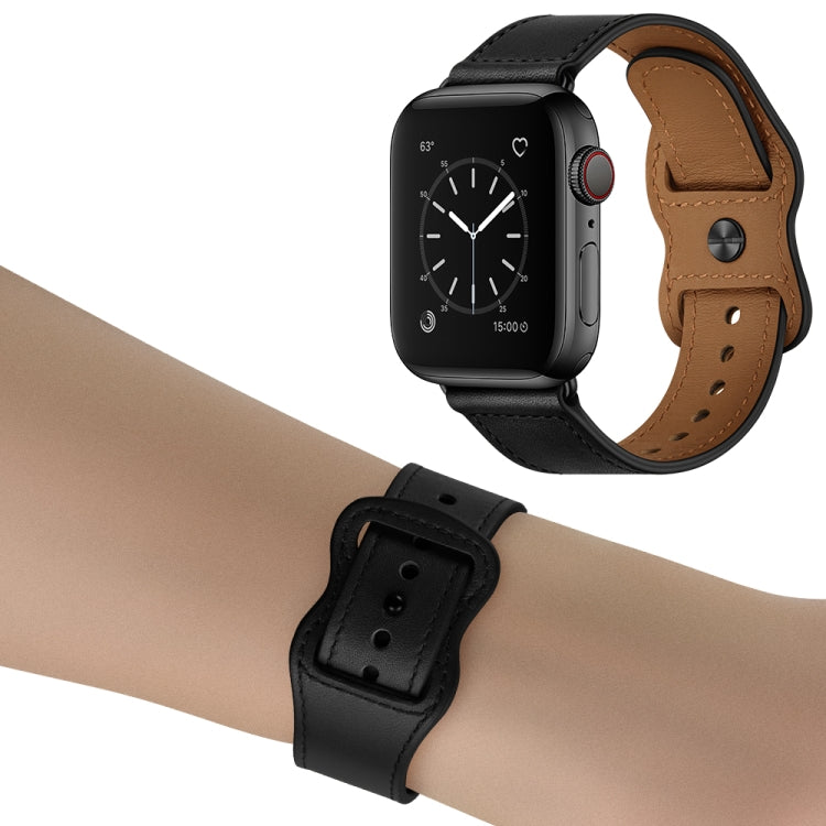Bracelet de montre en cuir à double trou pour Apple Watch Series 6 & SE &, 5 & 4 44mm / 3 & 2 & 1 42mm, 5 & 4 40mm / 3 & 2 & 1 38mm