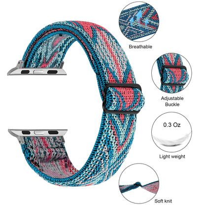 Bracelet de montre élastique, For Apple Watch Series 7 45mm / 6 & SE & 5 & 4 44mm / 3 & 2 & 1 42mm, For Apple Watch Series 7 41mm / 6 & SE & 5 & 4 40mm / 3 & 2 & 1 38mm, For Apple Watch Apple Watch Series 7 45mm / 6 & SE & 5 & 4 44mm / 3 & 2 & 1 42mm  ...