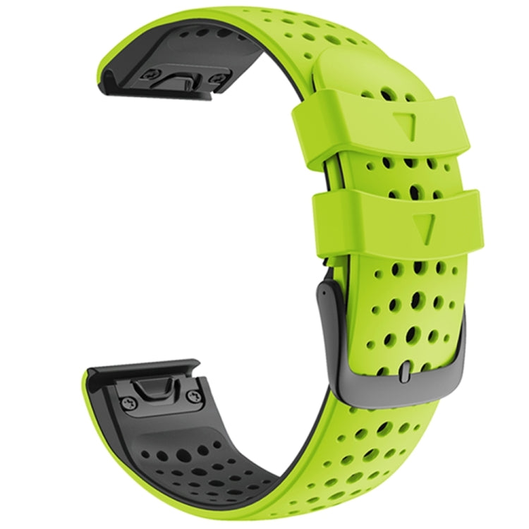 Pour Garmin Fenix 6 bracelet de remplacement à dégagement rapide en Silicone bicolore à trou rond, For Garmin Fenix 6