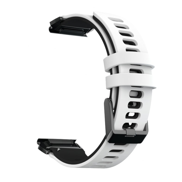 Pour Garmin Fenix 6X Bracelet de rechange en silicone bicolore à dégagement rapide, For Garmin Fenix 6X