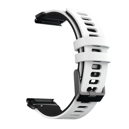 Pour Garmin Fenix 6X Bracelet de rechange en silicone bicolore à dégagement rapide, For Garmin Fenix 6X