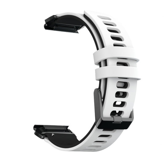 Pour Garmin Fenix 6X Bracelet de rechange en silicone bicolore à dégagement rapide, For Garmin Fenix 6X