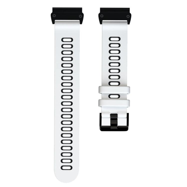 Pour Garmin Fenix 6X Bracelet de rechange en silicone bicolore à dégagement rapide, For Garmin Fenix 6X