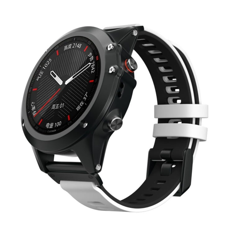 Pour Garmin Fenix 6X Bracelet de rechange en silicone bicolore à dégagement rapide, For Garmin Fenix 6X