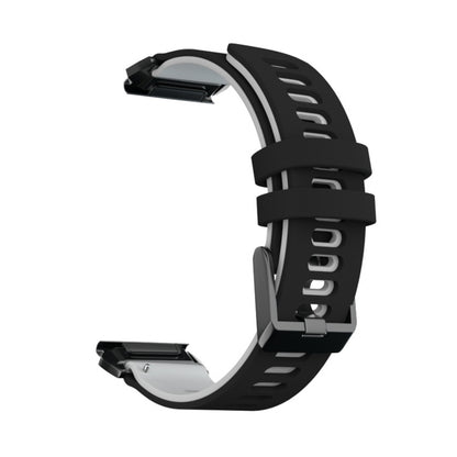 Pour Garmin Fenix 6X Bracelet de rechange en silicone bicolore à dégagement rapide, For Garmin Fenix 6X