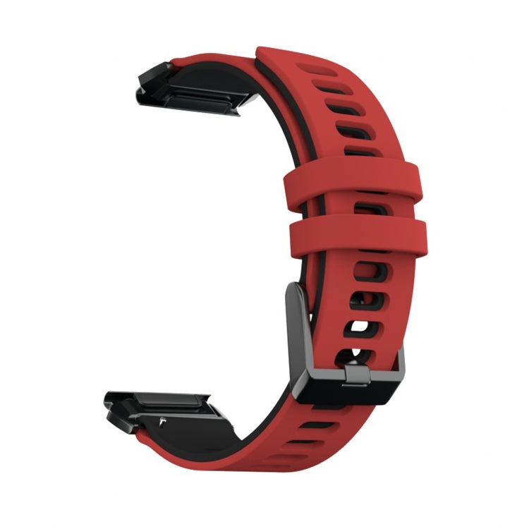 Pour Garmin Fenix 6X Bracelet de rechange en silicone bicolore à dégagement rapide, For Garmin Fenix 6X